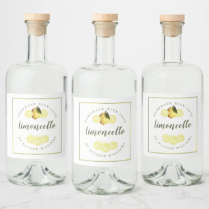 Anpassningsbar Homemade Limoncello-etikett Spritflaskor Etikett