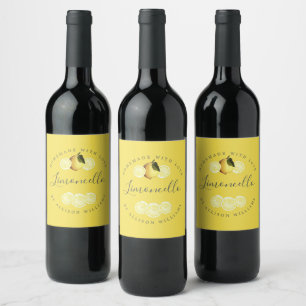 Anpassningsbar Homemade Limoncello Flaska Gult Vinflaska Etikett