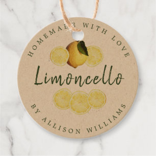 Anpassningsbar Homemade Limoncello Kraft-favoritta Gåvor Etiketter