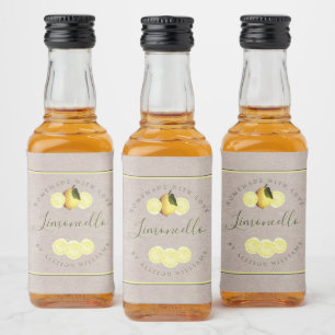 Anpassningsbar Homemade Limoncello Kraft Papper et Spritflaskor Etikett