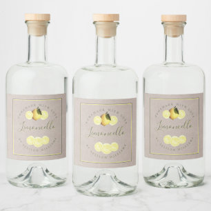 Anpassningsbar Homemade Limoncello Kraft Papper et Spritflaskor Etikett