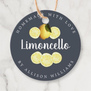 Anpassningsbar Homemade Limoncello Mörk blått Flas Gåvor Etiketter