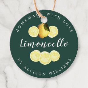 Anpassningsbar Homemade Limoncello Mörk grönt Flas Gåvor Etiketter