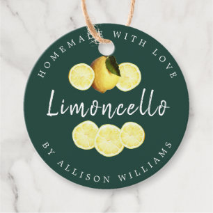 Anpassningsbar Homemade Limoncello Mörk grönt Gåvor Etiketter