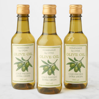 Anpassningsbar Homemade Olive Oil Label Vinetikett