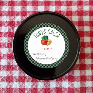 Anpassningsbar Homemade Salsa-etikett Runt Klistermärke