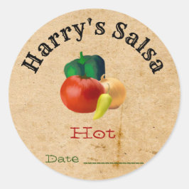 Anpassningsbar Homemade Salsa Stickers Runt Klistermärke