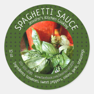 Anpassningsbar Homemade Spaghetti Sauce Runt Klistermärke