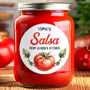 Anpassningsbar Homemade Tomato Salsa Canning etike Runt Klistermärke