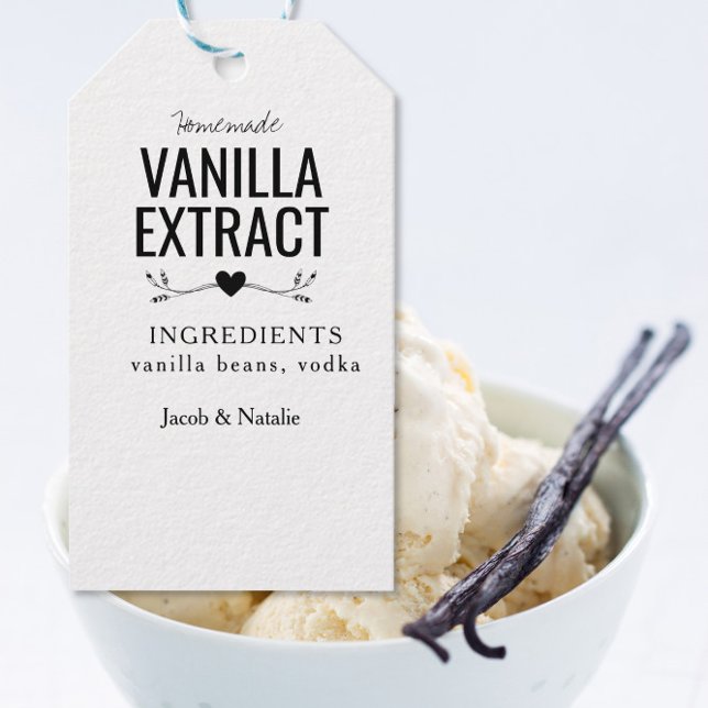 anpassningsbar homemade vanilextrakt bröllop vin e presentetikett (Skapare uppladdad)