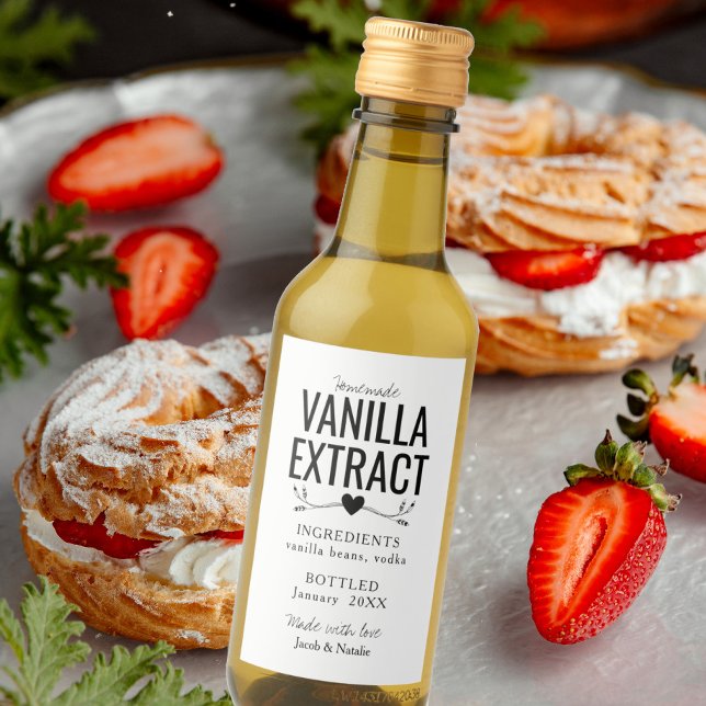 anpassningsbar homemade vanilextrakt bröllop vinetikett (Skapare uppladdad)