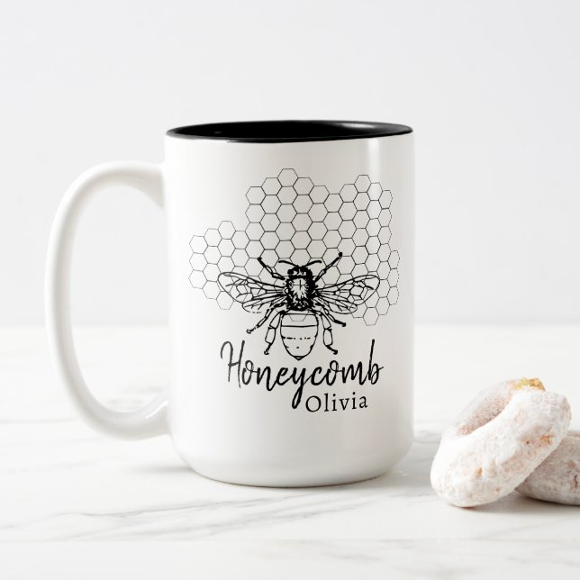 Anpassningsbar Honeycomb Coffee Mugg (Med munk)