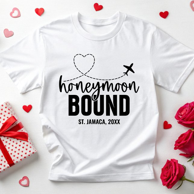 Anpassningsbar Honeymoon Bound Vacation Newlyged C T Shirt (Skapare uppladdad)