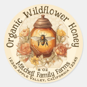 Anpassningsbar Honung Sticker Runt Klistermärke