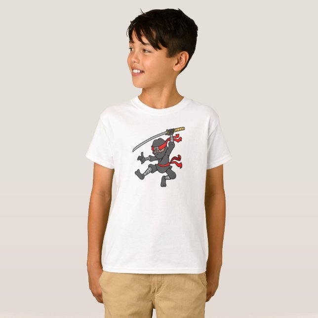 Anpassningsbar hoppande ninjadesign tee (Hel framsida)