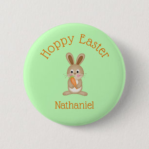 Anpassningsbar Hoppy Påsk Adcious Bunny med morot Knapp