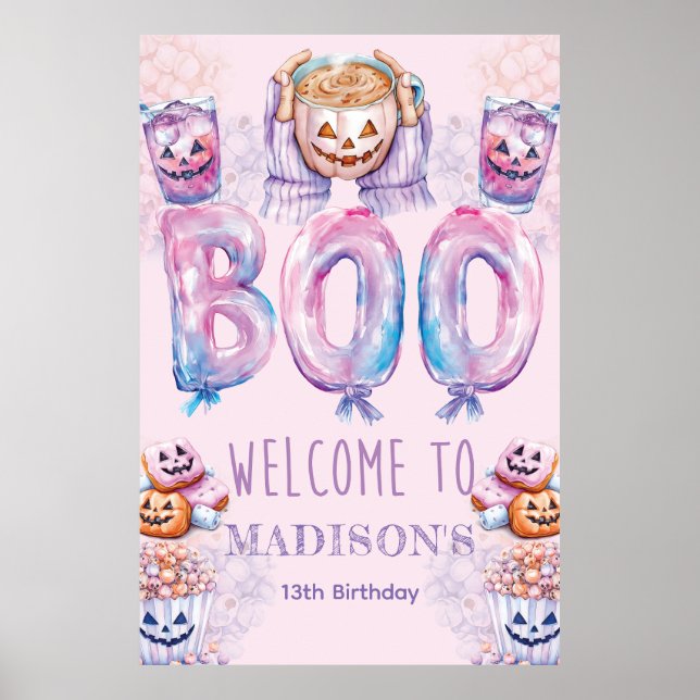 Anpassningsbar Horror Movie Birthday Sleepover Sig Poster (Framsidan)