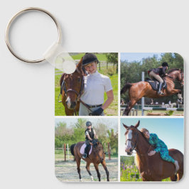 Anpassningsbar Horse 5 Photos Collage Equestrian K Nyckelring