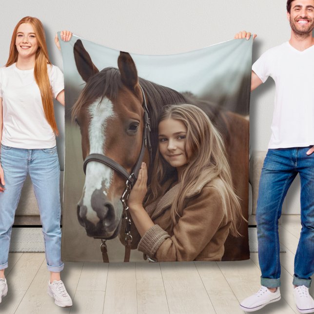 Anpassningsbar Horse Fleece Blanket DDotter Gift I (Skapare uppladdad)