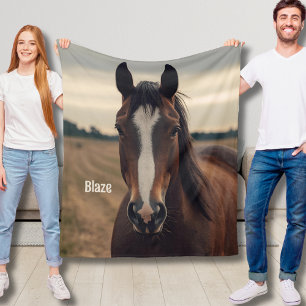 Anpassningsbar Horse Lover Fleece Blankets Cowgirl