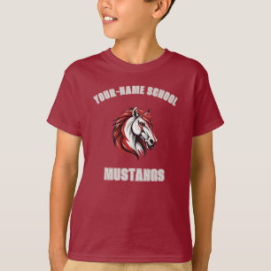 ANPASSNINGSBAR Horse Mustang Stallion Mascot   Röd T Shirt