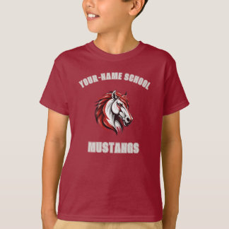 ANPASSNINGSBAR Horse Mustang Stallion Mascot | Röd T Shirt