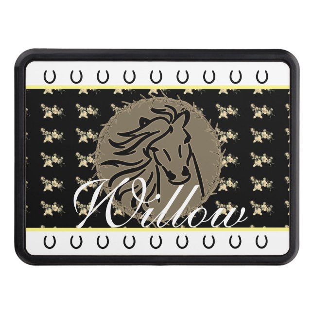 Anpassningsbar Horse Namn-släpfordon Dragkroksskydd (Framsidan)