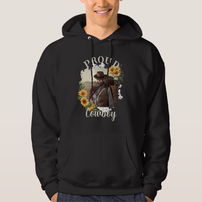 Anpassningsbar Horse Pet Photo Text Solrosdetaljer Hoodie (Framsida)