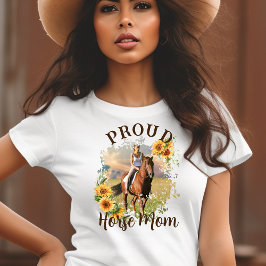 Anpassningsbar Horse Pet Photo Text Solrosdetaljer T Shirt
