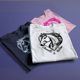 Anpassningsbar Horse & Rider T-Shirt med Namn