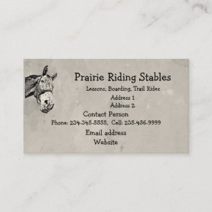 Anpassningsbar Horse Riding Trail Riding Stable Hu Visitkort