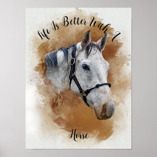 Anpassningsbar Horse Watercolor Wall Art Poster
