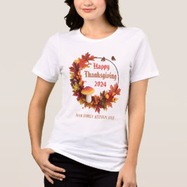 Anpassningsbar Höst löv Happy thanksgiving T Shirt