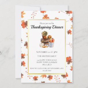 Anpassningsbar Höstpumpa Thanksgiving Middag Inbjudningar