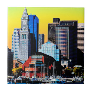 Anpassningsbar House Boston USA Poster Card Kakelplatta
