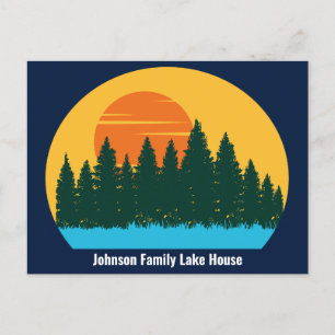 Anpassningsbar House Family Resa Sunset Vykort