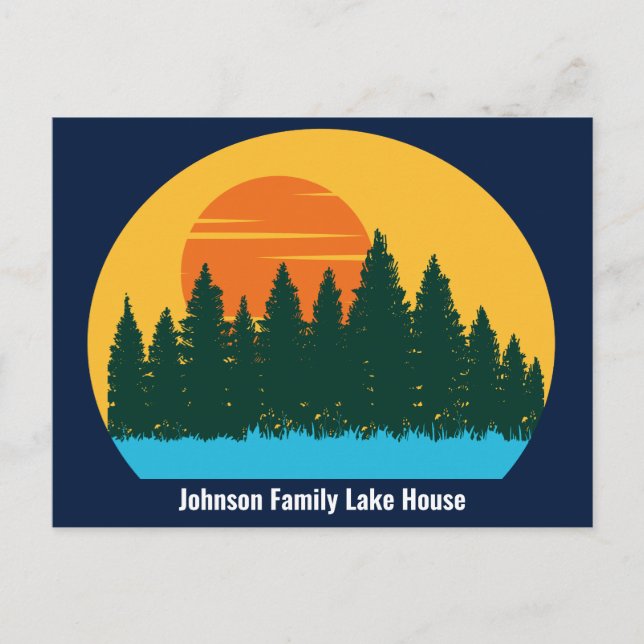Anpassningsbar House Family Resa Sunset Vykort (Framsida)