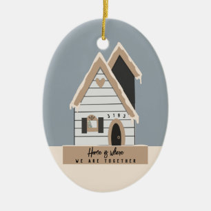 Anpassningsbar House Gift for Parants Julgransprydnad Keramik