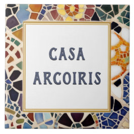 Anpassningsbar House Namn undertecknar färgen span Kakelplatta