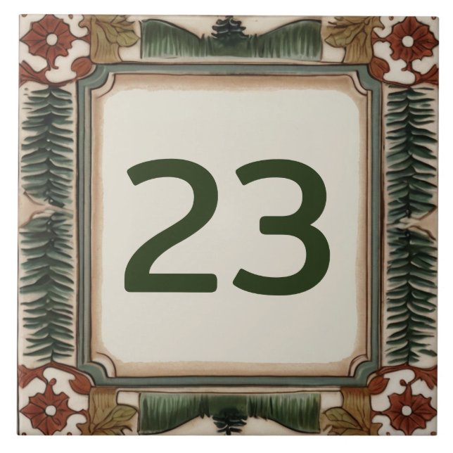 Anpassningsbar House Number Sign Plaque Forest Woo Kakelplatta (Framsidan)