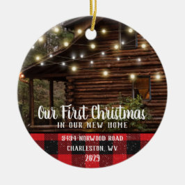 Anpassningsbar House Photo First Julafton New Home Julgransprydnad Keramik