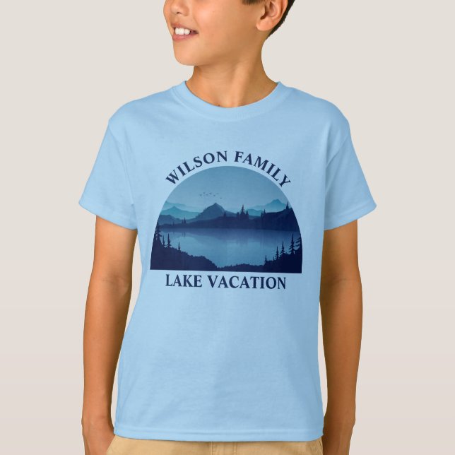 Anpassningsbar House Sommarfamiljevacation Kids Bl T Shirt (Framsida)