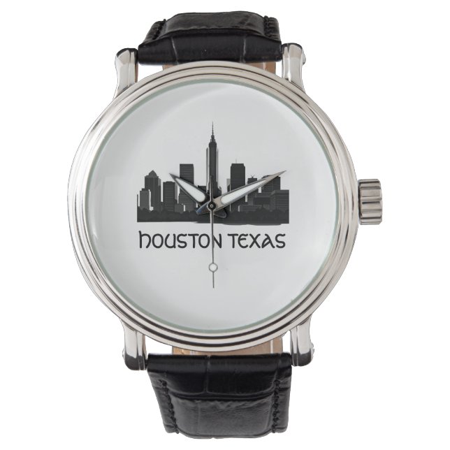 Anpassningsbar Houston Texas Skyline Armbandsur (Framsida)