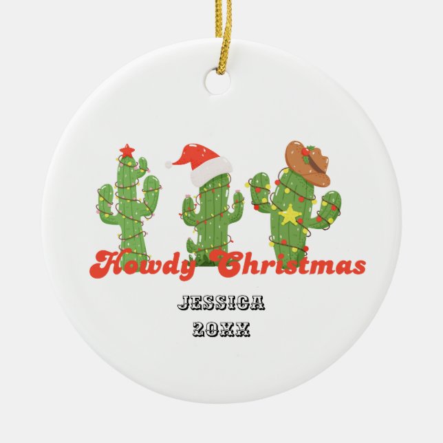 Anpassningsbar Howdy jul Ornament (Framsidan)