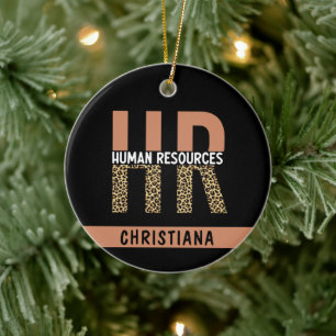 Anpassningsbar HR Human Resources Leopard Print HR Julgransprydnad Keramik