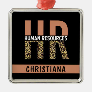 Anpassningsbar HR Human Resources Leopard Print HR Julgransprydnad Metall