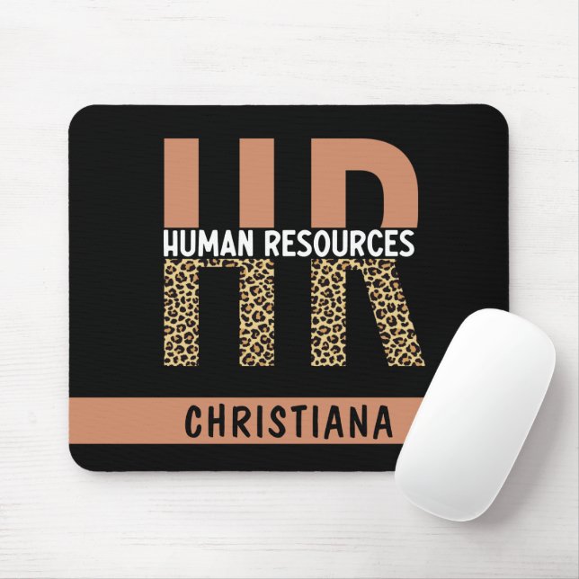 Anpassningsbar HR Human Resources Leopard Print HR Musmatta (Med mus)