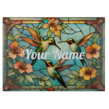 Anpassningsbar Humming Birds Glass Cshing Board