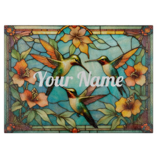 Anpassningsbar Humming Birds Glass Cshing Board