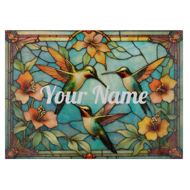 Anpassningsbar Humming Birds Glass Cshing Board (Framsidan)